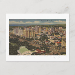 Miami, Florida - Aerial View of Downtown Vykort