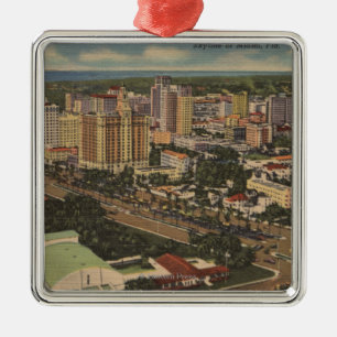 Miami Florida - antennen beskådar av centra Julgransprydnad Metall
