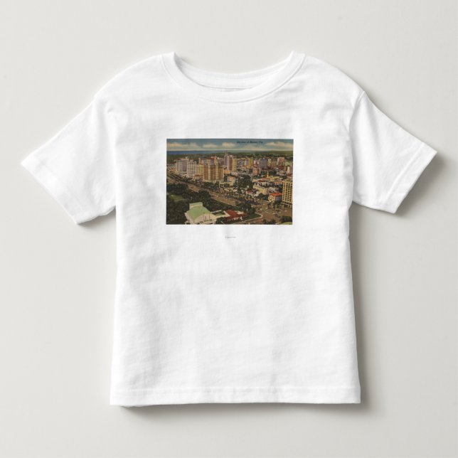 Miami Florida - antennen beskådar av centra T-shirt (Framsida)