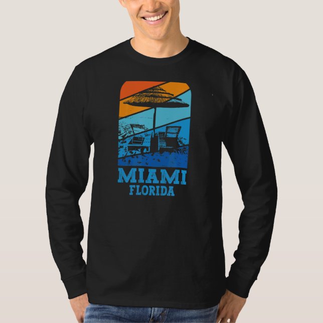 Miami Florida Beach Lounging T Shirt (Framsida)