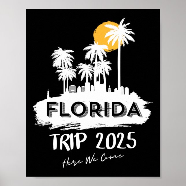 Miami Florida Beach Resa 2025 Vi Kom Matchin Poster (Framsidan)
