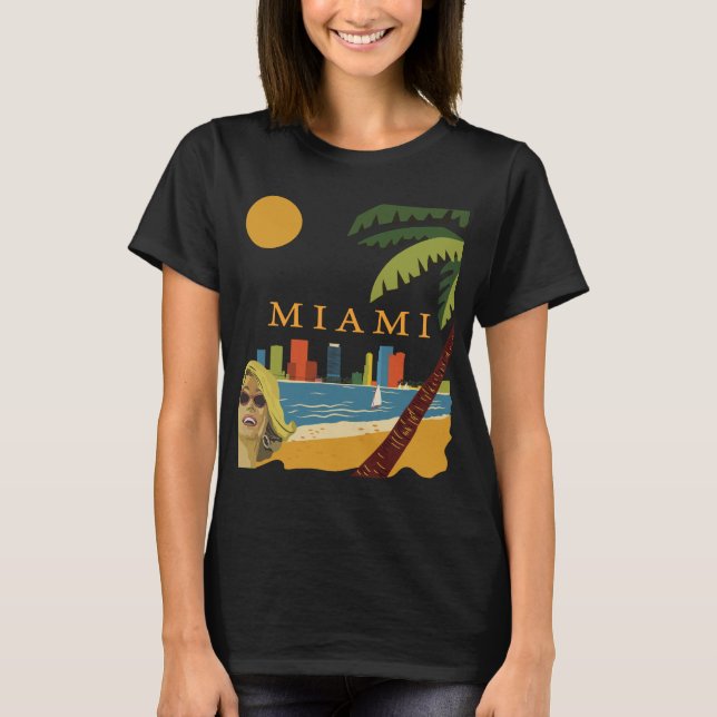 Miami Florida Beach Retro Resa T-Shirt (Framsida)