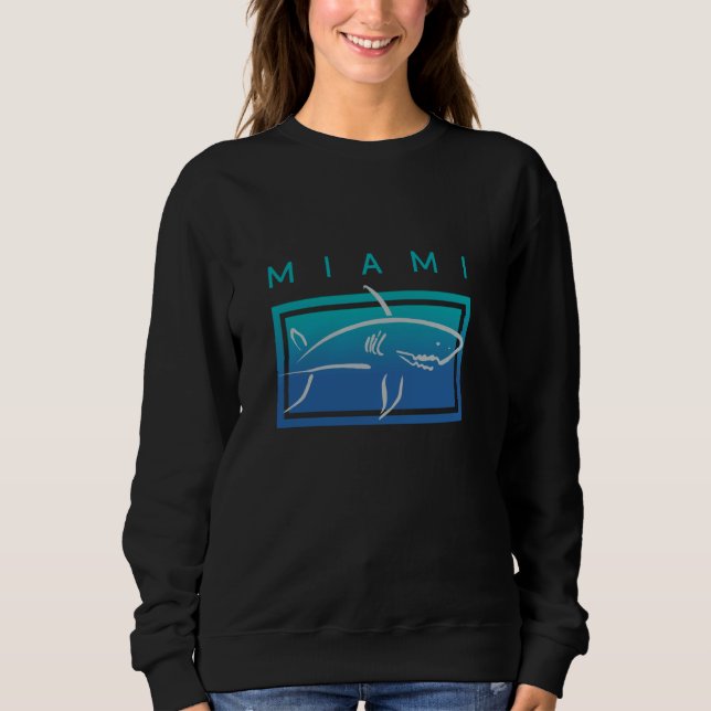 Miami Florida Beach Shark Graphic T Shirt (Framsida)