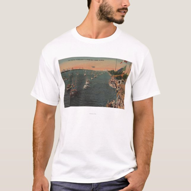 Miami Florida - beskåda av fiske Tee Shirt (Framsida)