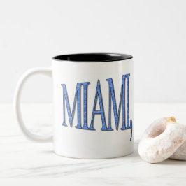 Miami, Florida - Blue Två-Tonad Mugg
