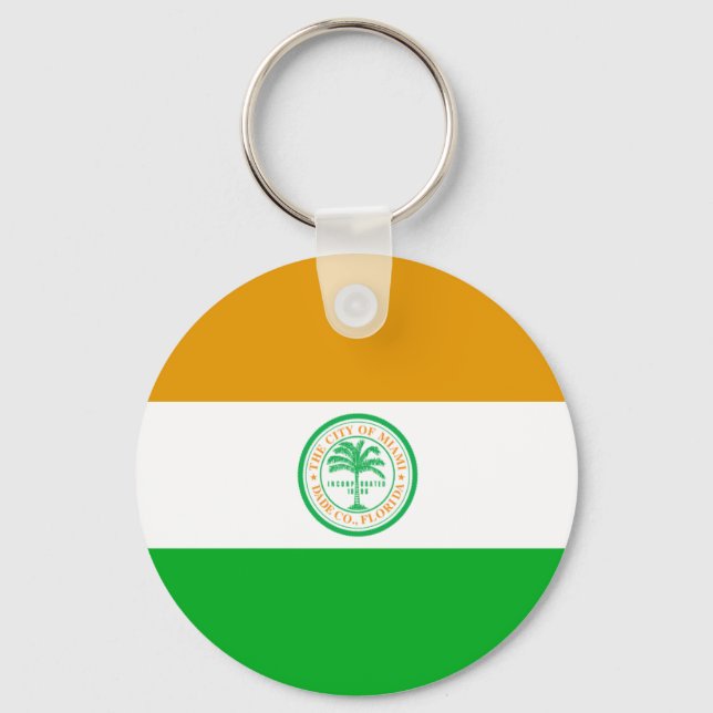 Miami (Florida) City flagga Keychain Nyckelring (Framsida)