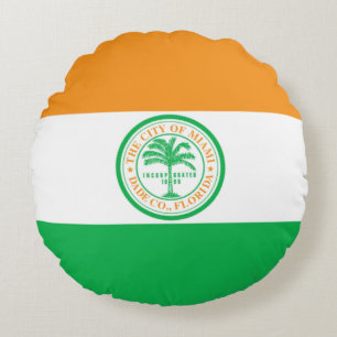 Miami (Florida) City flagga Rund Kudde