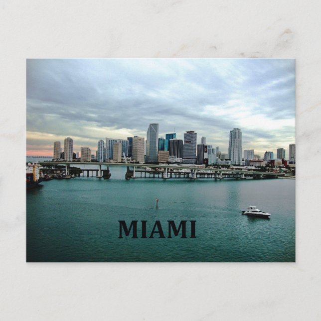 Miami Florida | City Skyline Vykort (Framsida)