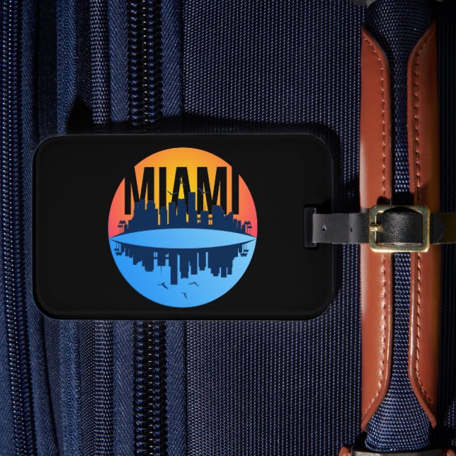 Miami Florida Cityscape Skyline Photo Bagagebricka (Framsida Insitu 4)