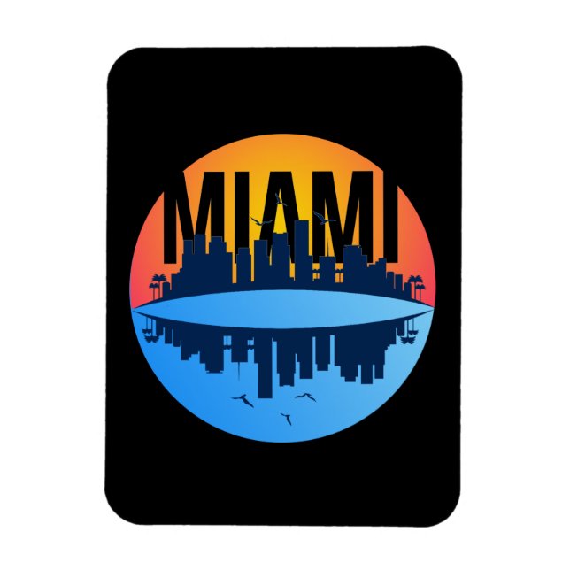 Miami Florida Cityscape Skyline Photo Magnet (Vertikal)