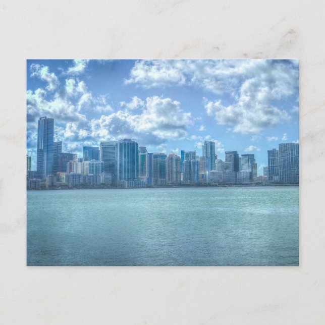 MIAMI FLORIDA CITYSCAPE SKYLINE POSTCARDS VYKORT (Framsida)