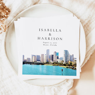 MIAMI Florida Destination Travel Skyline Bröllop Pappersservett