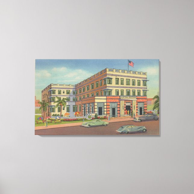 Miami, Florida - Exterior View of Hotel Astor Canvastryck (Framsida)