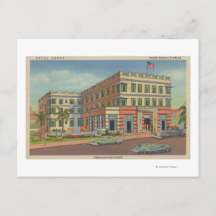 Miami, Florida - Exterior View of Hotel Astor Vykort