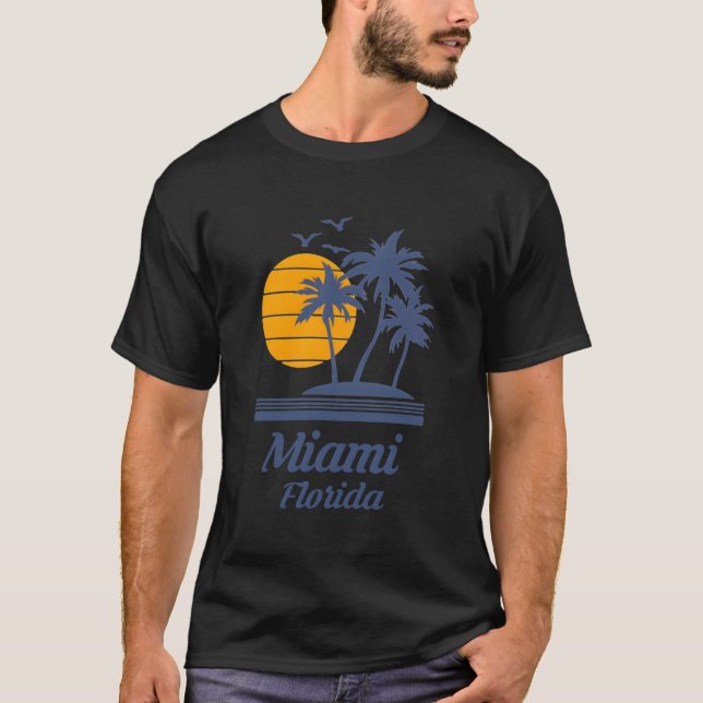 Miami Florida Fl City State Beach Tourist Souvenir T Shirt (Framsida)