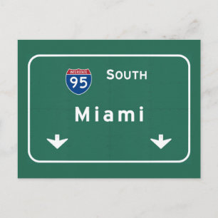 Miami Florida fl Interstate Highway Freeway : Vykort