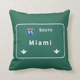 Miami Florida fl Interstate Highway Fri väg : Kudde