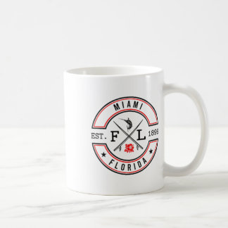 Miami Florida Fl Retro Surfare Strandpromenad Och  Kaffemugg