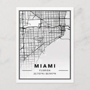 Miami Florida FL United Stater USA Travel City Kar Vykort