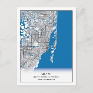 Miami Florida FL United Stater USA Travel City Kar Vykort