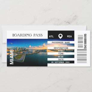 Miami Florida-flygplanets ombordstigningskort helg Inbjudningar