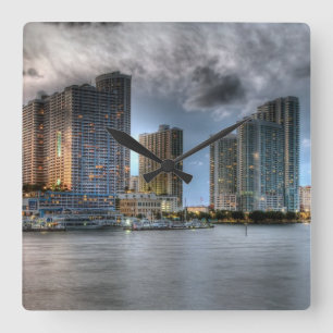 Miami Florida Fyrkantig Klocka