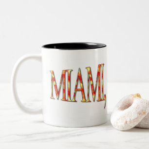 Miami, Florida - Gult/Orange Två-Tonad Mugg