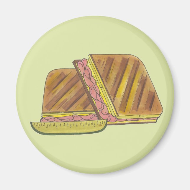 Miami Florida Ham Swiss Cheese Cuban Sandwich Magnet (Framsidan)