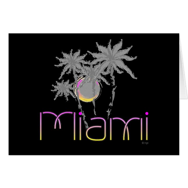 Miami, Florida Handflatan Coola Hälsningskort (Framsidan Horizontal)