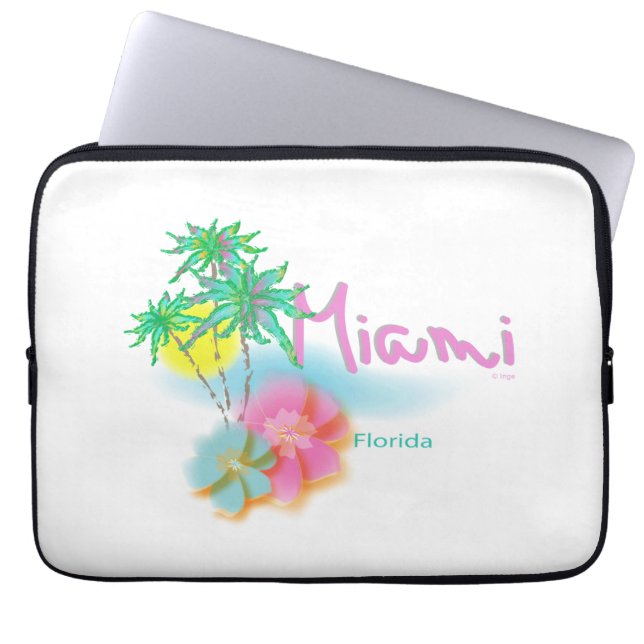 Miami, Florida, Handflatan, Graphic, Coola Laptop Fodral (Framsidan)