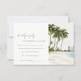 Miami Florida Handflatan Ligcape Watercolor Bröllo OSA Kort