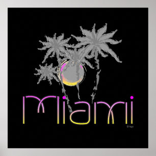 Miami, Florida Handflatan Modern Coola Poster