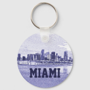 Miami Florida horisont ritar teckningen Nyckelring