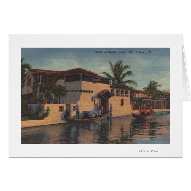 Miami, Florida - House on Collins Canal Hälsningskort (Framsidan Horizontal)