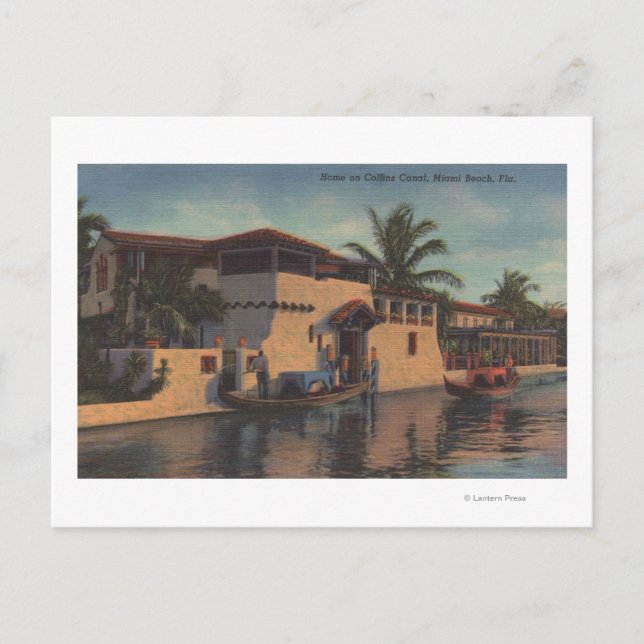 Miami, Florida - House on Collins Canal Vykort (Framsida)