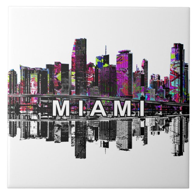 Miami, Florida i graffiti Kakelplatta (Framsidan)
