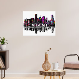 Miami, Florida i graffiti Poster