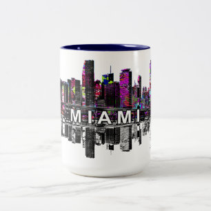 Miami, Florida i graffiti Två-Tonad Mugg