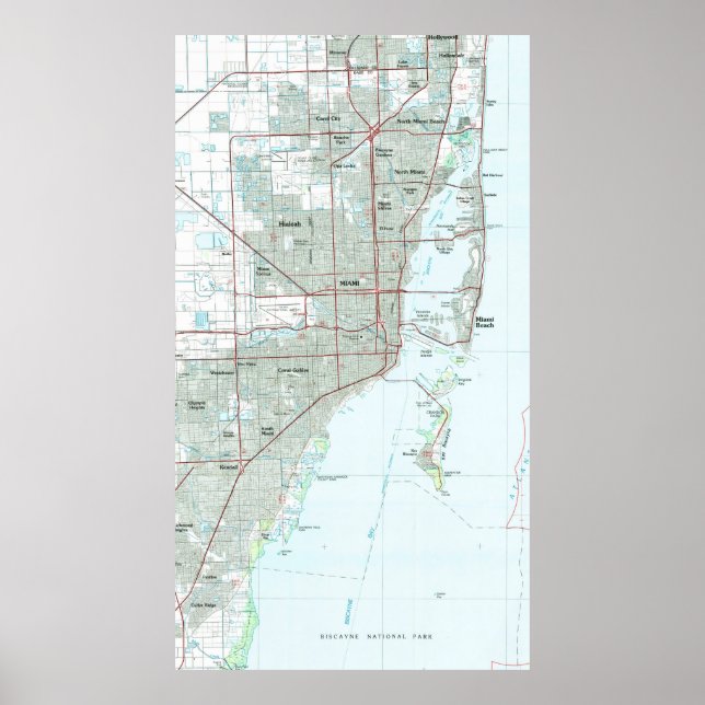 Miami Florida Karta (1981) Poster (Framsidan)