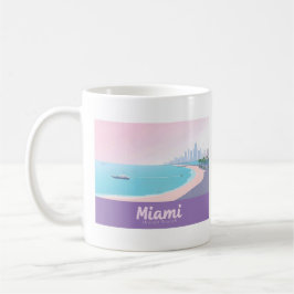 Miami Florida Kusten Cityscape Pastel Travel Kaffemugg