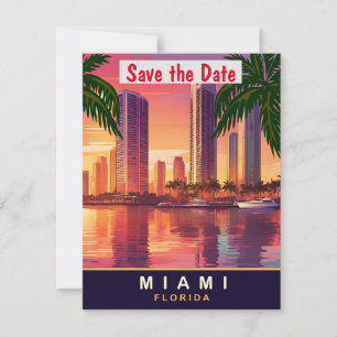 Miami Florida Kustlinje Bröllop Spara Datumet