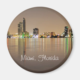Miami, Florida, Magic City på natten Magnet