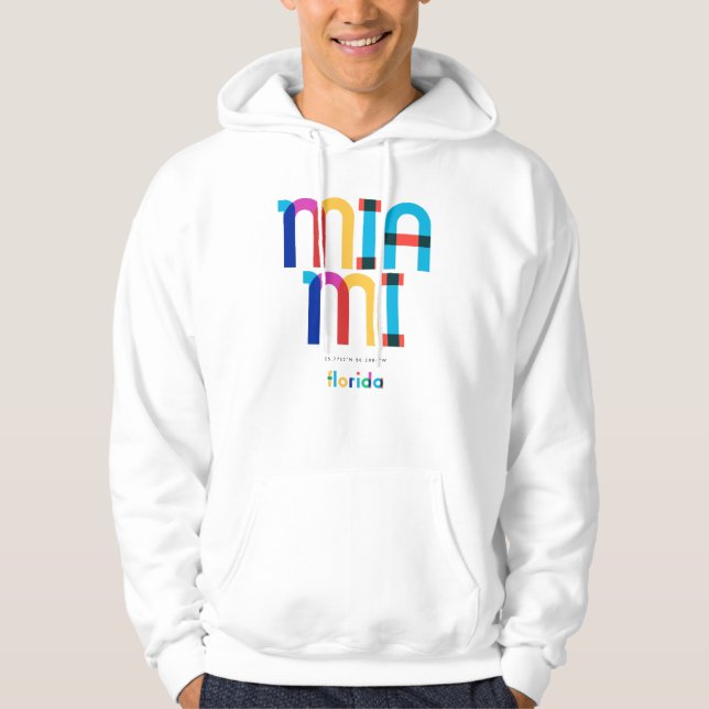Miami Florida Mid Century, Pop Art Hoodie (Framsida)