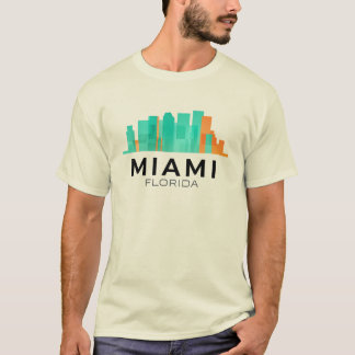 Miami Florida Minimal City Skyline T Shirt