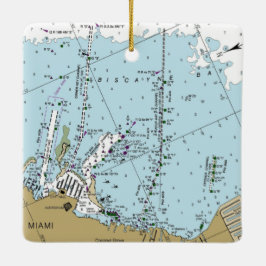 Miami Florida Nautical Chart Julgransprydnad Keramik