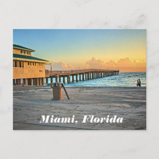 Miami Florida Newport Fishing Pier Vykort