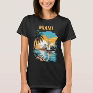 Miami Florida Palm Beach Solnedgång Resa T Shirt