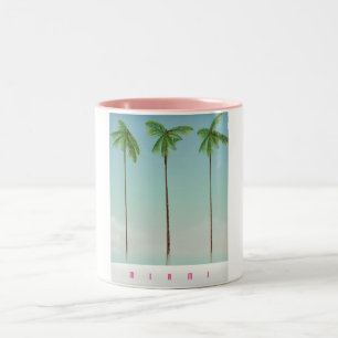 Miami, florida palm turistaffisch. Två-Tonad mugg