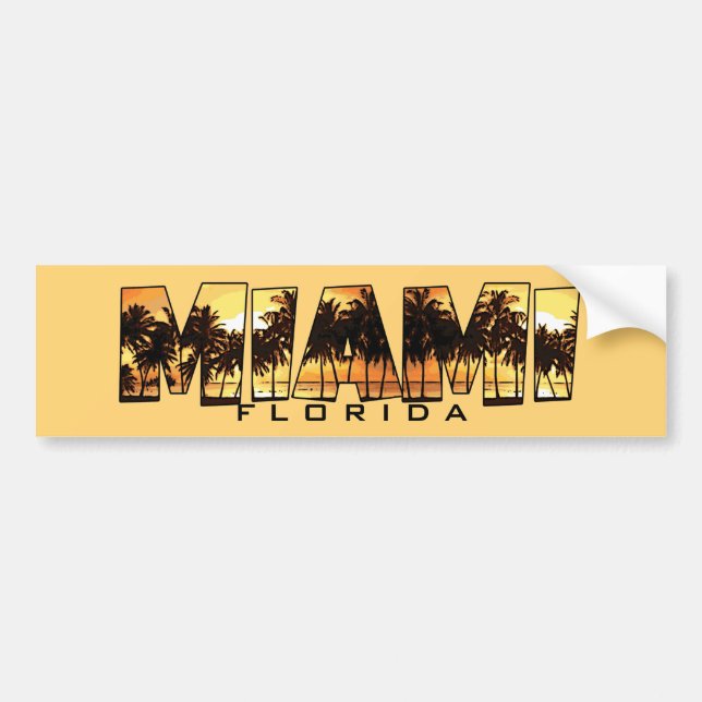 Miami Florida palmträdbildekal Bildekal (Framsidan)