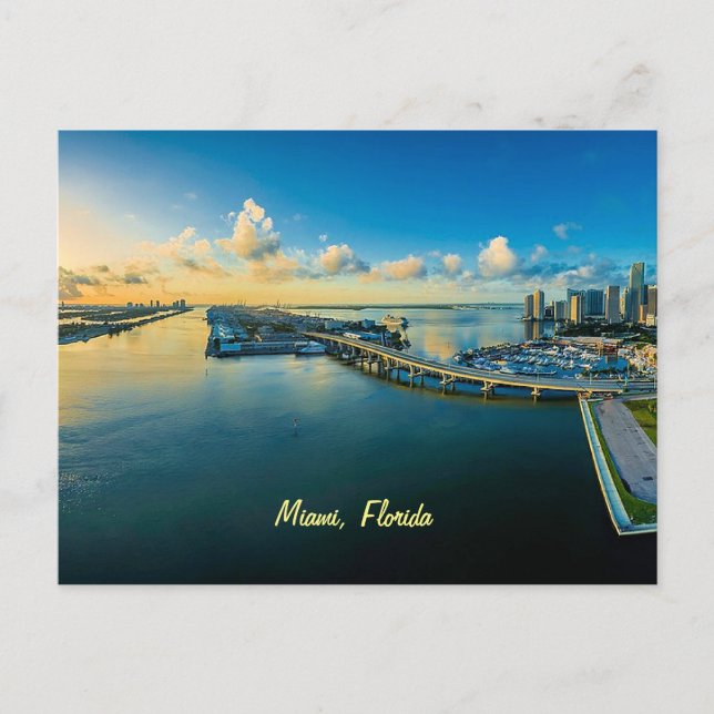 Miami, Florida, panoramisk syn, Vykort (Framsida)